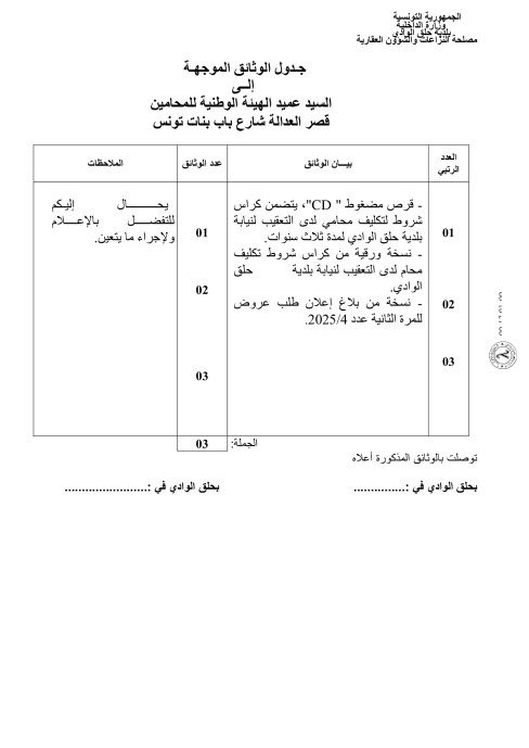 طلب عروض بلدية حلق الوادي